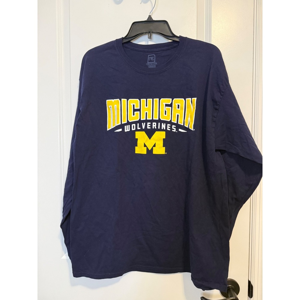 Proedge Michigan Wolverines Shirt Mens XL Blue Excellent Long Sleeve NCAA Fan